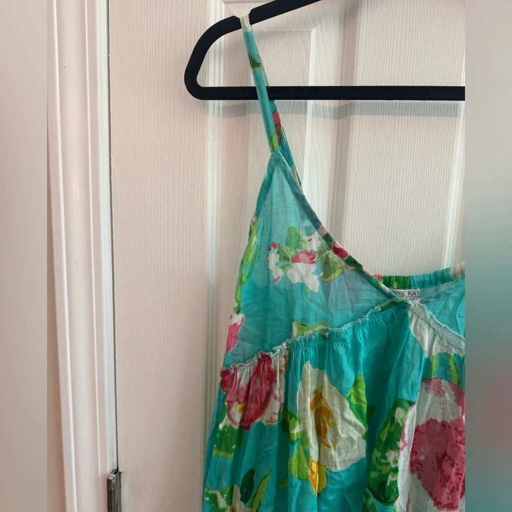 DEBBIE KATZ Amelie Sea Floral Babydoll Mini Dress Size Large - Picture 3 of 6